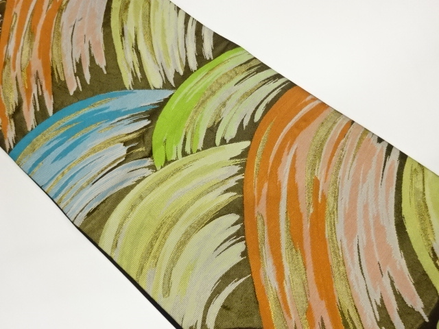 抽象波模様織出し袋帯